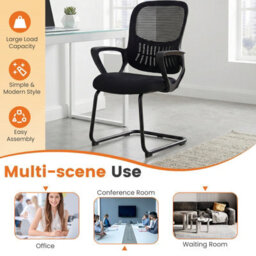 Gainoom Reception Chairs Set Of 2 Office Guest Chairs With Breathable Mesh Back - thumbnail 7