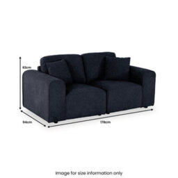 Hugo Deep Blue 2 Seater Sofa - Fully Assembled By Roseland Furniture - thumbnail 4