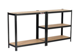 Rhino Racking 6 Bays - 180 X 90 X 45Cm - Black - 5 Tier Boltless Heavy Duty Garage Shelving Unit - 1000Kg Load Weight - thumbnail 7