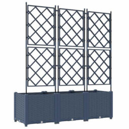Walplus Garden Planter With Trellis 3 Pcs Grey 120 X 40 X 143 Cm Pp - thumbnail 7