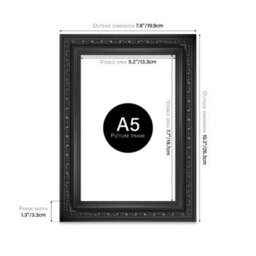 A5 Black Ornate Picture Frame (21 X 14.7Cm) Poster, Photo, Artwork, Gallery Wall Or Print - thumbnail 2