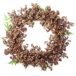 Leaf 55Cm Artificial Hanging Black Berry Wreath