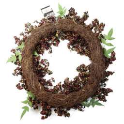 Leaf 55Cm Artificial Hanging Black Berry Wreath - thumbnail 4