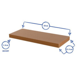 Harbour Housewares 60Cm Floating Wall Shelf - Brown - Photo Gallery Bookshelf Wall Shelves For Storage & Display - thumbnail 3