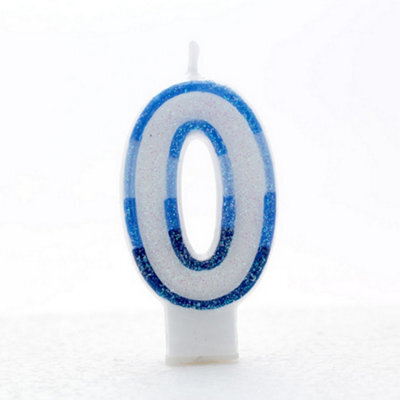 Apac Blue Birthday/anniversary Number Candles (Pack Of 6) White/blue (6)