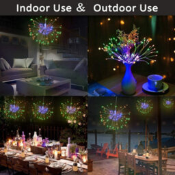 240 Led Multicolour Starry Hanging String Lights, Battery Operated, Christmas Decoration Starburst Lights - thumbnail 4
