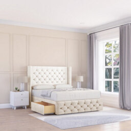 "Sloomy Luthor Plush Memory Foam Bed Set ,no Drawers, Mattress & 54"" Wingback Headboard With 12"" Footboard - Double" - thumbnail 1