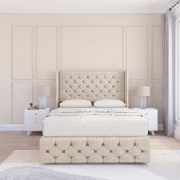"Sloomy Luthor Plush Memory Foam Bed Set ,no Drawers, Mattress & 54"" Wingback Headboard With 12"" Footboard - Double" - thumbnail 2
