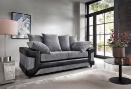 SquareBoxx Arlo Corded Fabric Sofa With Leather-Effect Arms 3 Seater - thumbnail 2