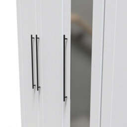 Howard Tall 5 Door 2 Drawer 1 Mirror Wardrobe In White Ash (Ready Assembled) - thumbnail 4