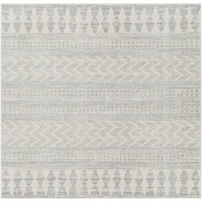 Livabliss Square Roma-Modern Grey Off-White Charcoal Living Dining Bedroom Rug 200 X 200 Cm Easy Care, Non Shedding - image 1