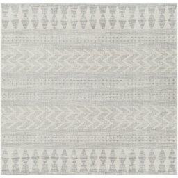 Livabliss Square Roma-Modern Grey Off-White Charcoal Living Dining Bedroom Rug 200 X 200 Cm Easy Care, Non Shedding