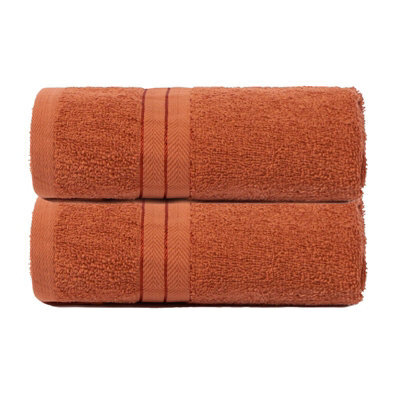 Ohs 2 Pack Of 100% Cotton Hand Towel, 50 X 80Cm - Burnt Orange - image 1