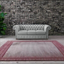 Chesterfield 3 Seater Shelly Moon Mist Grey Leather Sofa Bespoke In Classic Style - thumbnail 3