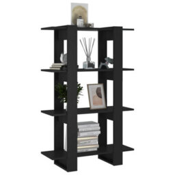 Berkfield Book Cabinet/room Divider Black 80X30X123.5 Cm - thumbnail 4