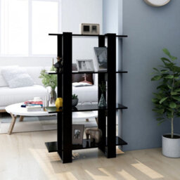 Berkfield Book Cabinet/room Divider Black 80X30X123.5 Cm - thumbnail 1