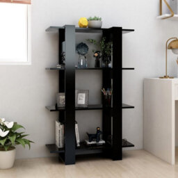 Berkfield Book Cabinet/room Divider Black 80X30X123.5 Cm - thumbnail 3