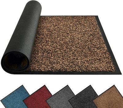 Prime Plus Brown Large Non Slip Rubber Back Door Barrier Mat Hallway Kitchen Floor Rug 80 X 140Cm - image 1