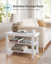 LEDREM Shoe Rack Bench, 3-Tier Bamboo Shoe Storage Organizer, Entryway Bench, 11.3 X 27.6 X 17.8 Inches, For Entryway Bathroom Bedroom - thumbnail 7
