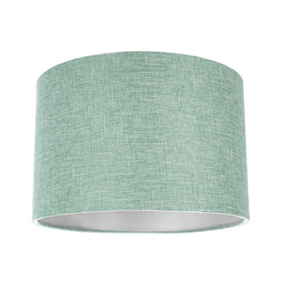 Happy Homewares Modern And Elegant Mint Plain Linen Fabric Drum Lamp Shade Maximum - image 1