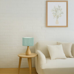 Happy Homewares Modern And Elegant Mint Plain Linen Fabric Drum Lamp Shade Maximum - thumbnail 7