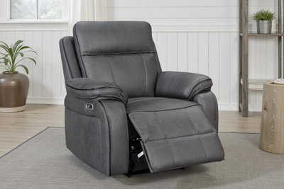 Faux Leather Grey Electric Recliner Chair Vegas - image 1