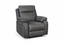 Faux Leather Grey Electric Recliner Chair Vegas - thumbnail 4
