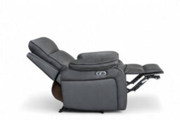 Faux Leather Grey Electric Recliner Chair Vegas - thumbnail 6