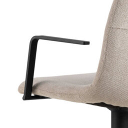 Wyld Haus Bamako Adjustable Swivel Bar Stool Pair In Beige Chenille - thumbnail 6