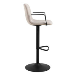 Wyld Haus Bamako Adjustable Swivel Bar Stool Pair In Beige Chenille - thumbnail 4