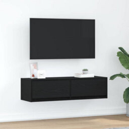 Berkfield Tv Cabinet Black Oak 100X31X25,5 Cm Engineered Wood - thumbnail 1