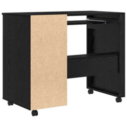 Berkfield Modern Black Oak Computer Desk Black Oak Engineered Wood, Metal Medium - thumbnail 8