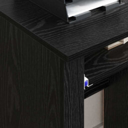 Berkfield Modern Black Oak Computer Desk Black Oak Engineered Wood, Metal Medium - thumbnail 4