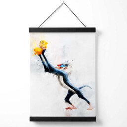 Artze Wall Art Rafiki Watercolour Lion King Art Print With Black Frame Size: A4 - thumbnail 1
