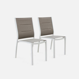 Sweeek - 6-Seater Extendable Aluminium Garden Table With Chairs White 210X89X75 Cm - Chicago 6 - thumbnail 5