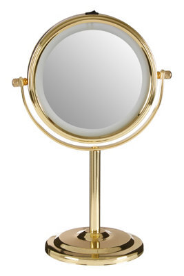 Orsina Cassini Gold Finish Small Led Table Mirror - image 1