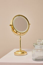 Orsina Cassini Gold Finish Small Led Table Mirror - thumbnail 2