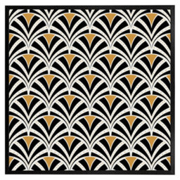"Andrew Lee Black & Gold Shells Geometric (Picutre Frame) / 24X24"" / Oak" - thumbnail 3