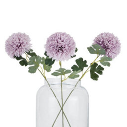 Wyld Haus Set Of 3 Light Purple Chrysanthemum Artificial Flower Stems 540mm - thumbnail 2