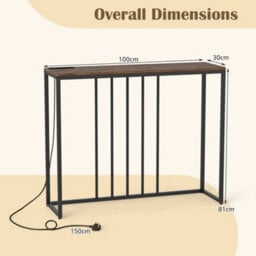 Console Table With Charging Station Entryway Table - thumbnail 2