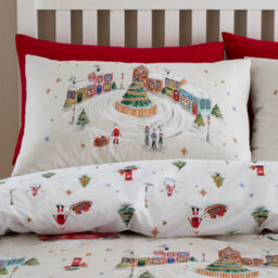 Catherine Lansfield Bedding Christmas Town Reversible Duvet Cover Set With Pillowcases Neutral - thumbnail 3