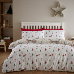 Catherine Lansfield Bedding Christmas Town Reversible Duvet Cover Set With Pillowcases Neutral - thumbnail 2