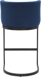 Lamboro Velino Velvet Kitchen Bar Stools, Matt Black Cantilever Frame, Seat With Backrest, Breakfast & Home Bar Stool - Blue - thumbnail 8