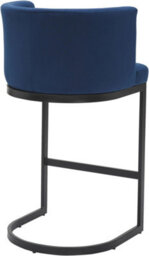 Lamboro Velino Velvet Kitchen Bar Stools, Matt Black Cantilever Frame, Seat With Backrest, Breakfast & Home Bar Stool - Blue - thumbnail 4