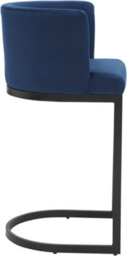Lamboro Velino Velvet Kitchen Bar Stools, Matt Black Cantilever Frame, Seat With Backrest, Breakfast & Home Bar Stool - Blue - thumbnail 7