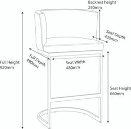 Lamboro Velino Velvet Kitchen Bar Stools, Matt Black Cantilever Frame, Seat With Backrest, Breakfast & Home Bar Stool - Blue - thumbnail 2