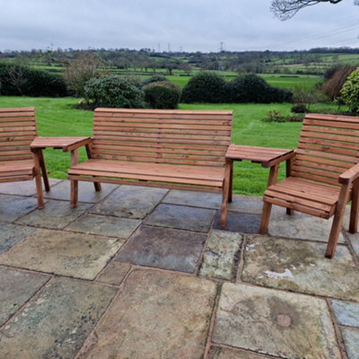 Churnet Valley Garden Furniture Ltd Valley 5 Seat Set 1X3B 2Xc Angled Tray - image 1