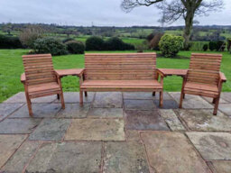 Churnet Valley Garden Furniture Ltd Valley 5 Seat Set 1X3B 2Xc Angled Tray - thumbnail 6