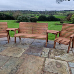 Churnet Valley Garden Furniture Ltd Valley 5 Seat Set 1X3B 2Xc Angled Tray - thumbnail 1