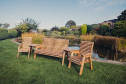 Churnet Valley Garden Furniture Ltd Valley 5 Seat Set 1X3B 2Xc Angled Tray - thumbnail 4